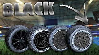 Every Black Painted Wheel In Rocket League So Far Showcase [upl. by Soble]