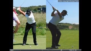 Jon Rahm golf swing  Long Iron faceon amp downtheline July 2017 [upl. by Ailema]