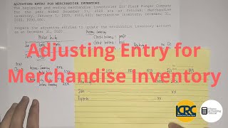 Basic Accounting  Adjusting Entry for Merchandise Inventory [upl. by Etep]