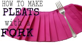 Como hacer pliegues en tela con un tenedor  How to make pleats with a fork [upl. by Wellington55]