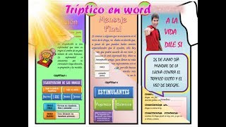 TRIPTICO EN WORD PASO A PASO [upl. by Stilwell]