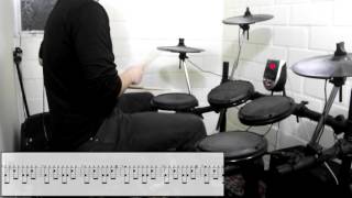 Audioslave  Like A Stone Drum Cover Play Along Tabs In Video [upl. by Rica848]