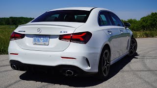 2021 MercedesAMG A35 Review A Proper Subcompact Sports Sedan [upl. by Shelman]