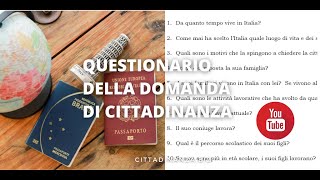 Compilare il questionario per la cittadinanza italiana [upl. by Malo]