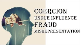 Coercion Undue Influence Fraud Misrepresentation  Indian Contract Act 1872  Law Guru [upl. by Spiegleman60]