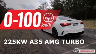 2020 MercedesAMG A 35 0100kmh amp engine sound [upl. by Remas927]