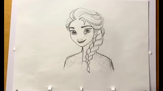 How to Draw Elsa from Frozen 2 l DrawWithDisneyAnimation [upl. by Ruzich521]