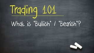 Trading 101 What is quotBullishquot  quotBearishquot [upl. by Tiraj]