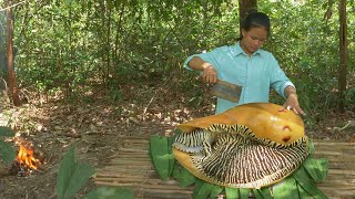 Monster Sea Snail Cooking In Rainforest  Giant Seafood Cooking Incredible [upl. by Atener]