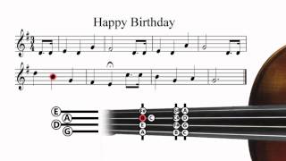 Happy Birthday  Violin Tutorial [upl. by Anihtyc]