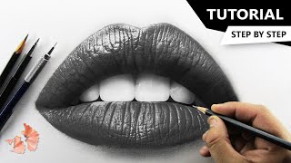 How to Draw Realistic LIPS  Tutorial for BEGINNERS [upl. by Nimref]