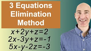 Solving Systems of 3 Equations Elimination [upl. by Anitroc575]