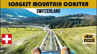 Longest Mountain Coaster in Switzerland  4K Video [upl. by Yar107]