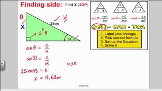 Trigonometry SOHCAHTOA GCSE Higher Maths [upl. by Aikrehs]