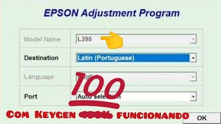 Reset Epson L395 sem Ativado  Grátis [upl. by Twyla]