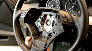 BMW E60 steering wheel amp airbag removal 5series [upl. by Kaehpos72]