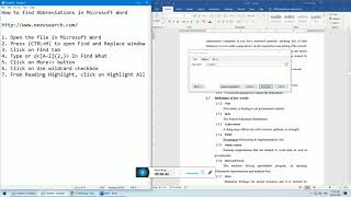 How to find Abbreviations in Microsoft Word [upl. by Clementius85]