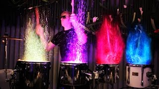 Drumming with FIRE amp Water  LED Drum Show AFISHAL [upl. by Toolis]