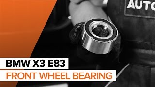 How to change Front wheel bearing on BMW X3 E83 TUTORIAL  AUTODOC [upl. by Ling]