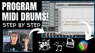 How To Program A Drum Track Using MIDI In Reaper DAW Recording Software [upl. by Ennovy]