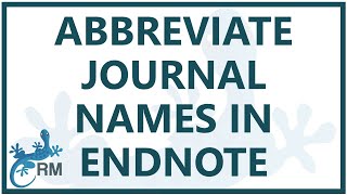 Endnote reference list How to abbreviate journal names using EndNote [upl. by Persian]