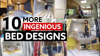 10 MORE INGENIOUS BED DESIGNS For Your Van Conversion [upl. by Assenej357]