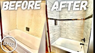 DIY Shower Remodel  START To FINISH Part 1 of 2 [upl. by Ekralc]