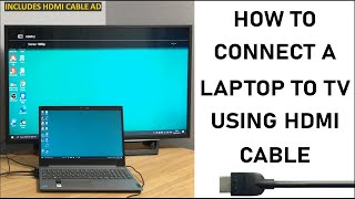 How To Connect Your Laptop To The TV Using HDMI Cable  2021 Update  WINDOWS 10  STEP BY STEP [upl. by Kir]