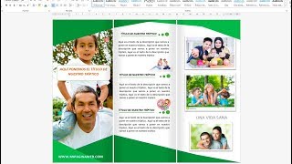 Como crear un triptico brochure en word 2013 2016 [upl. by Esihcoc]