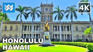 4K Downtown Honolulu in Oahu Hawaii USA  Walking Tour amp Travel Guide 🎧 Binaural City Sound [upl. by Haikezeh]