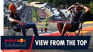 The view from the top Daniel Ricciardo and Max Verstappen at the Belgian Grand Prix [upl. by Christin752]