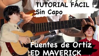 Cómo tocar en guitarra Fuentes de Ortiz de Ed Maverick TUTORIAL Facil sin capo [upl. by Michelina938]