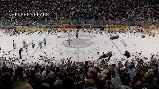 Hershey Bears collect 34798 toys to set new Teddy Bear Toss record [upl. by Erreit]