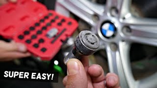 HOW TO REMOVE WHEEL LOCK BOLT ON BMW EASY [upl. by Llerrac502]