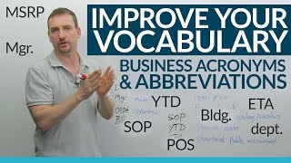 Learn 17 Business Abbreviations amp Acronyms in English [upl. by Ellevart]