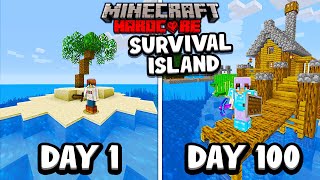 I Survived 100 Days on a SURVIVAL ISLAND in Minecraft Hardcore [upl. by Meit387]